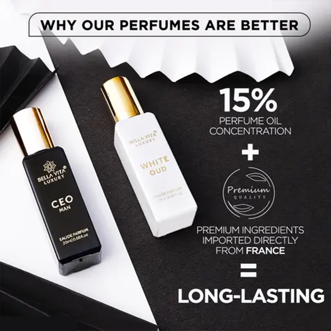 KHARIDLE Bellavita CEO Man 20 ml + White Oud Unisex 20 ml Perfume Gift Combo Pack for Men and Women - Image 2