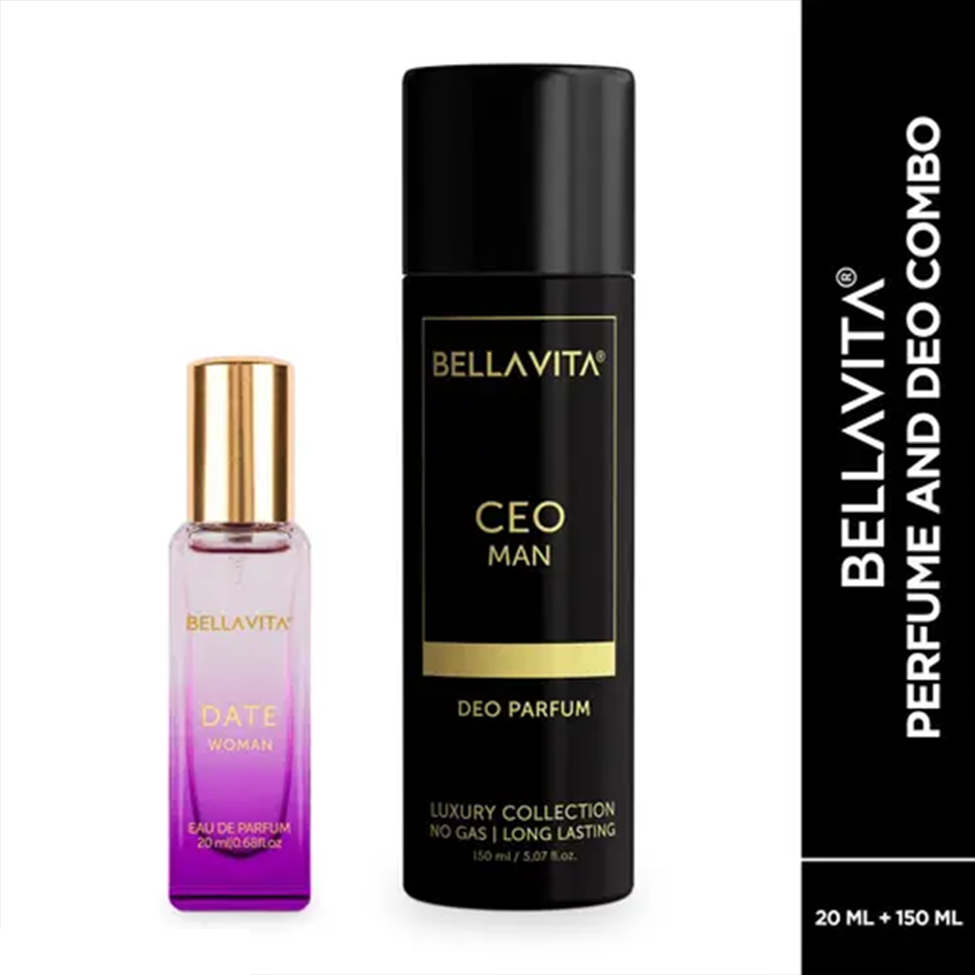 KHARIDLE Bellavita DATE Woman EDP Perfume 20 ML & CEO Man Body Deodorant 150 ML Combo