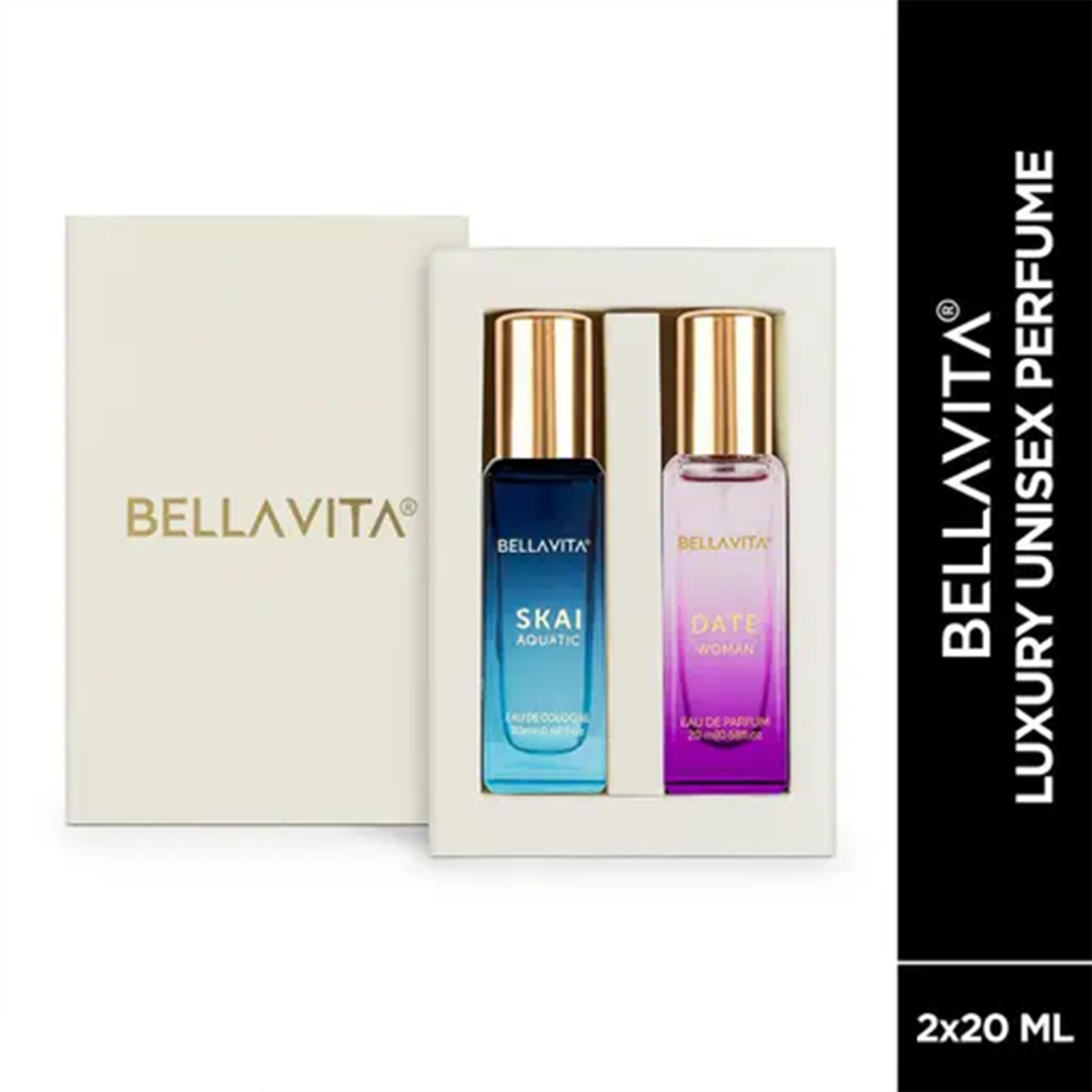 KHARIDLE Bellavita DATE Woman + SKAI Unisex Perfume Combo for Men and Women 20ML Each