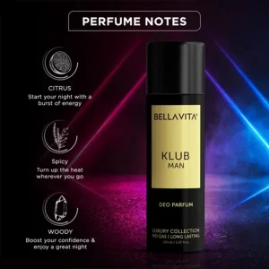 KHARIDLE Bellavita Luxury KLUB Man EDP Perfume 100 ML and KLUB Man Body Deodorant 150 ML