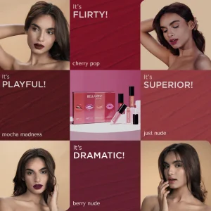 KHARIDLE Bellavita Kiss Proof Liquid Lipstick - 4 x 2ml (Mini Set)