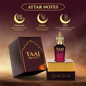 KHARIDLE Bella Vita TAAJ Gold OUD Attar - 12ml
