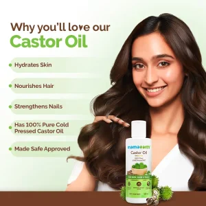 Mamaearth Castor Oil with 100% Pure Cold Pressed Castor Oil For Skin, Hair & Nails - 150 ml
