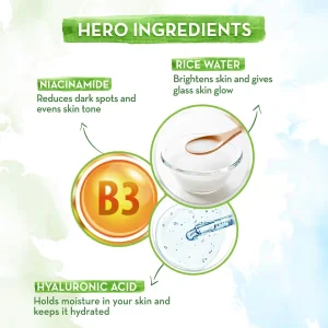 Mamaearth Rice Water Dewy Active Serum With Rice Water & 10% Niacinamide For Glass Skin - 50 ml