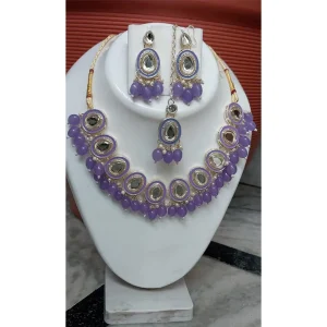 Kundan Jewellery Lavender Elegance Kundan Set