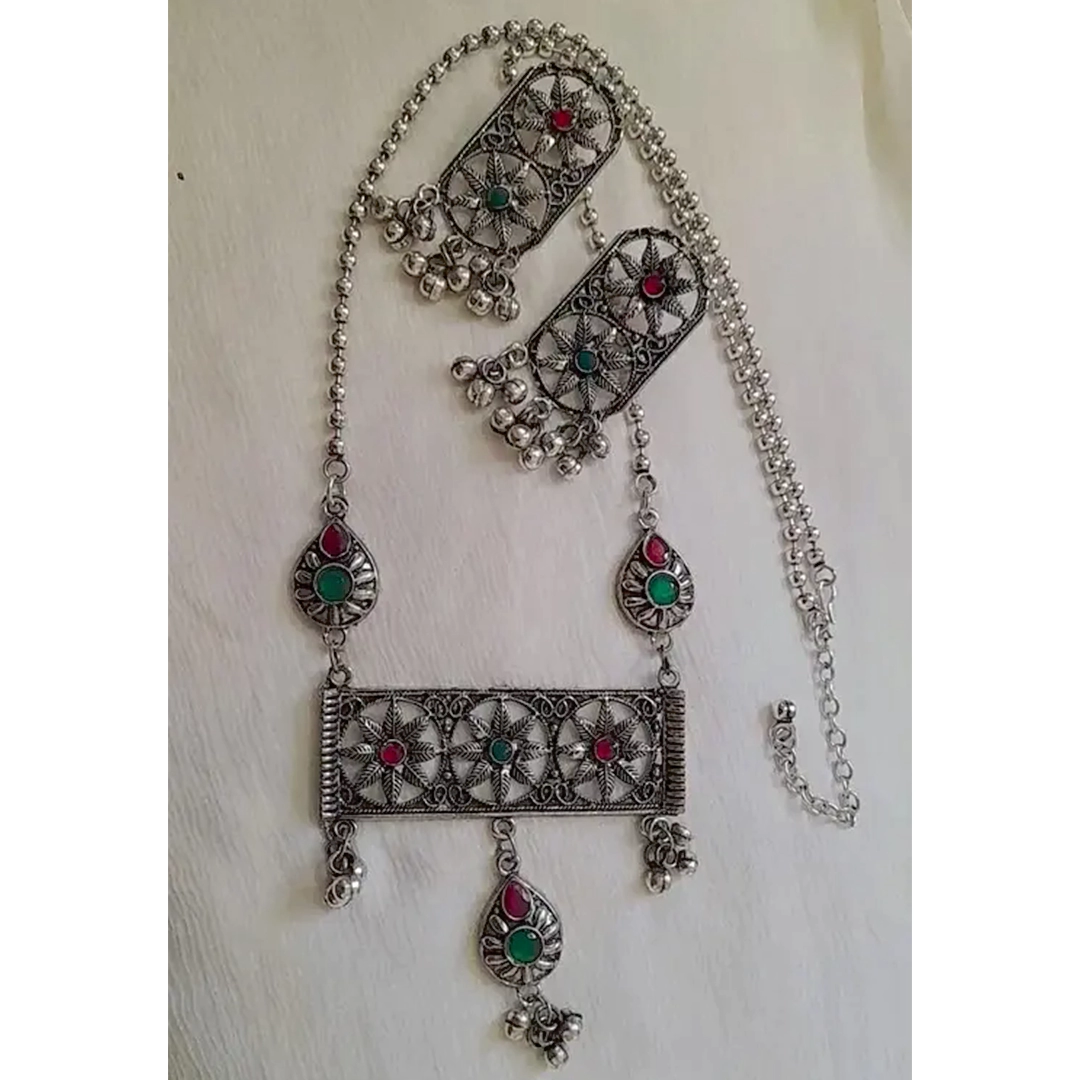 Royal Bloom Oxidised Jewellery Set