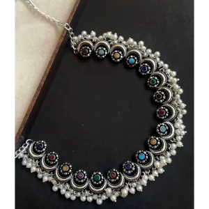 Celestial Bloom Oxidised Jewellery Set