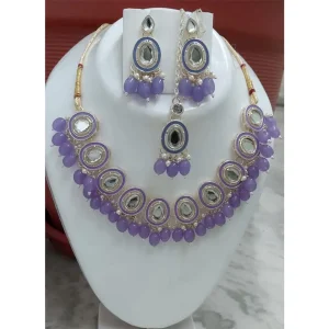Kundan Jewellery Lavender Elegance Kundan Set