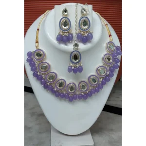 Kundan Jewellery Lavender Elegance Kundan Set