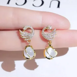 Golden Ripple Drop Earrings