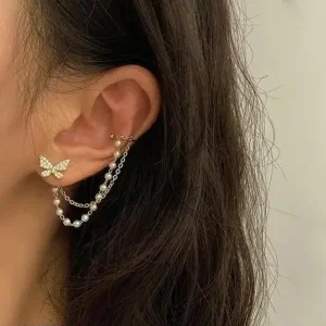 Butterfly Charm Chain Earrings