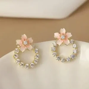 Crystal Bloom Circle Earrings