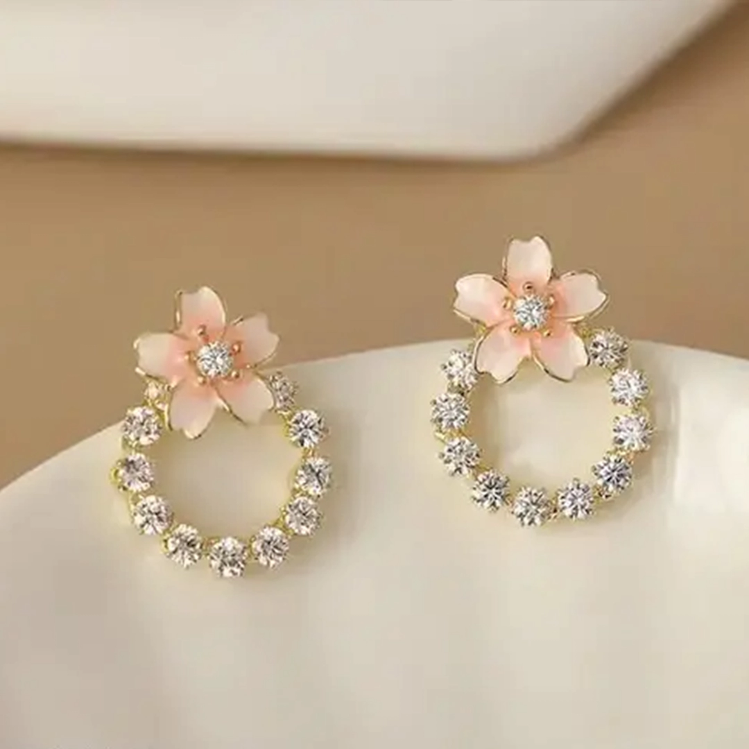 Crystal Bloom Circle Earrings