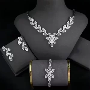 Floral Leaf Design American Diamond Set