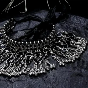 Black Mirror Tribal Choker Oxidised Jewellery Set