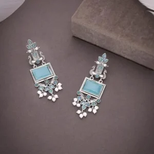 Turquoise Antique Mirror Dangler Earrings